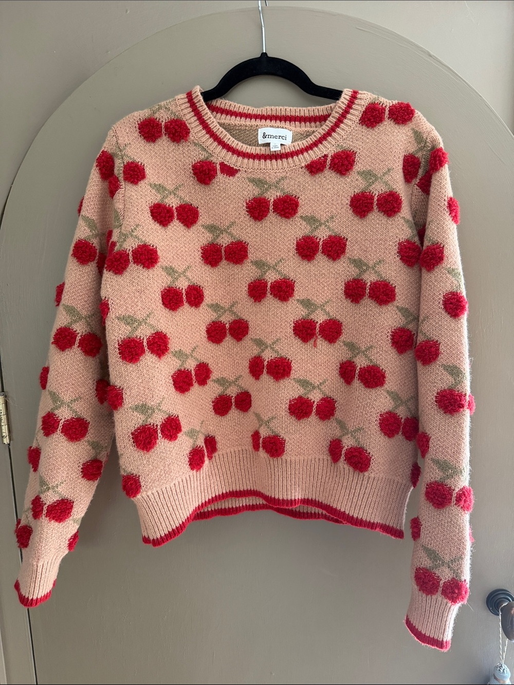&merci Pink Cherry Crewneck Sweater